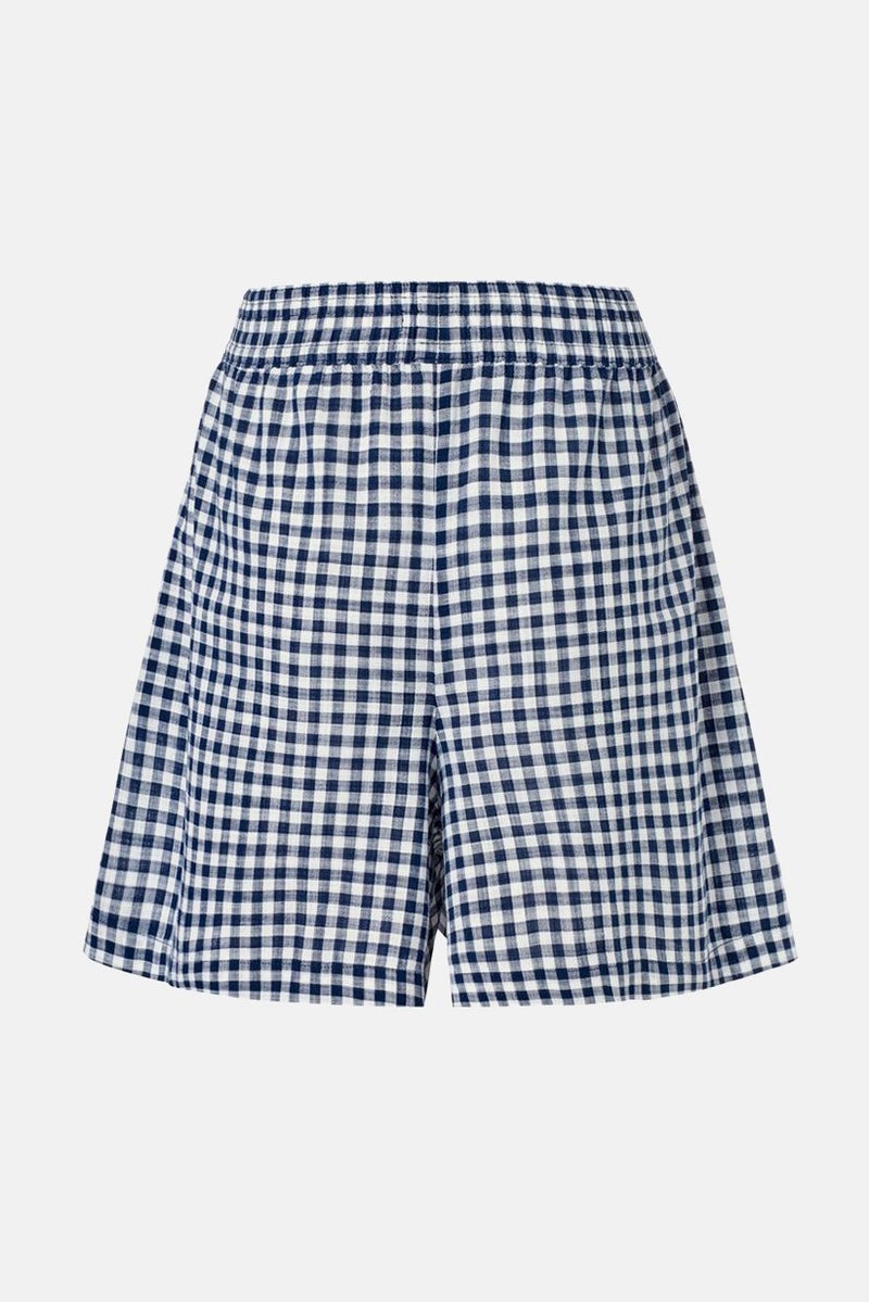 Tchibo Women Checkered Pull On Shorts, White - Image 2